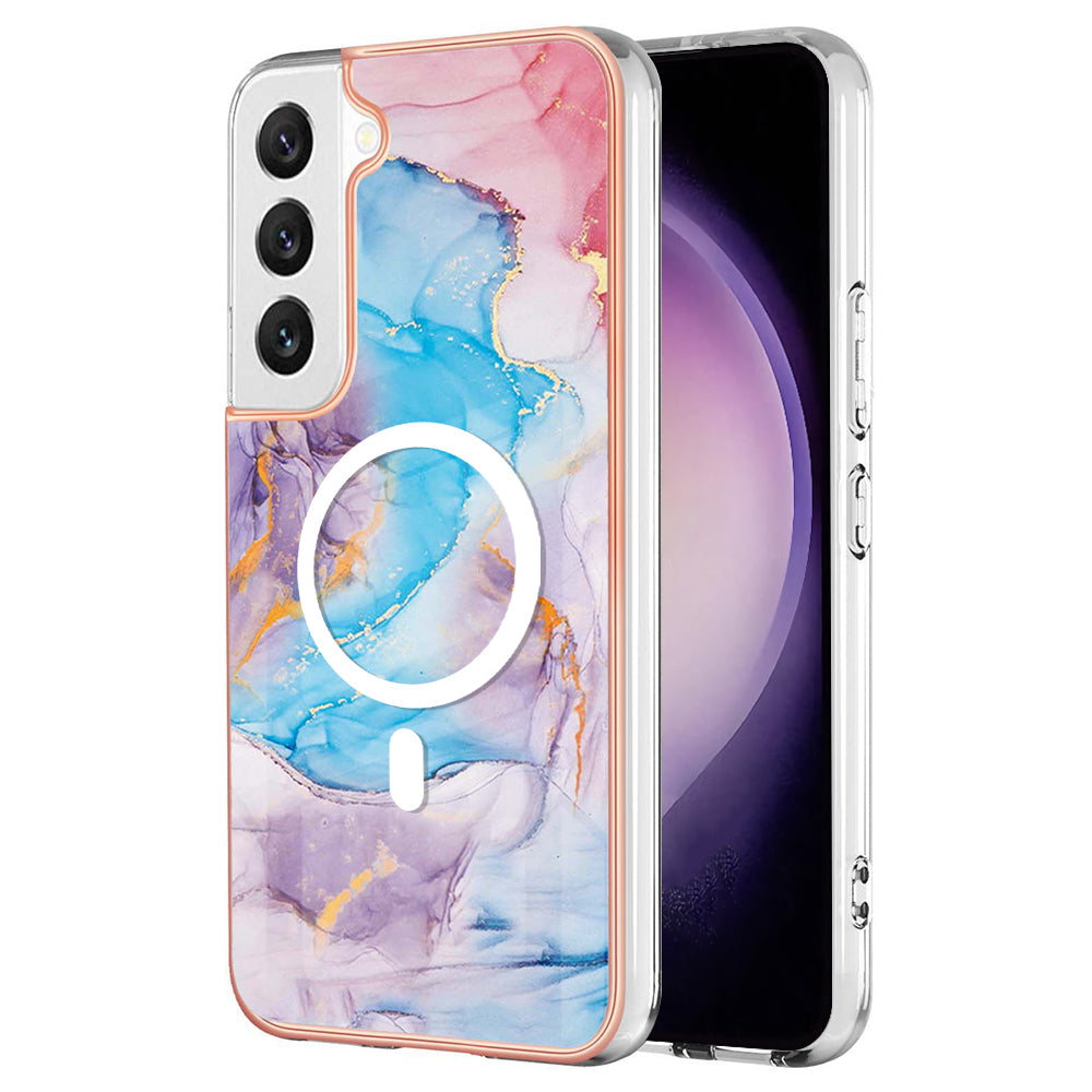 YB IMD Series-19 for Samsung Galaxy S23 Magnetic IMD Electroplated Phone Case 2.0mm TPU Anti-scratch Cover YB IMD Series-19 for Samsung Galaxy S23 Magnetic IMD Electroplated Phone Case 2.0mm TPU Anti-scratch Cover